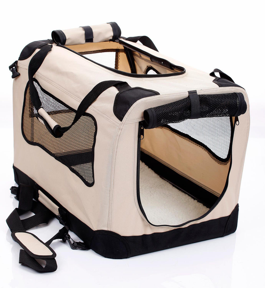 Foldable crate dog top